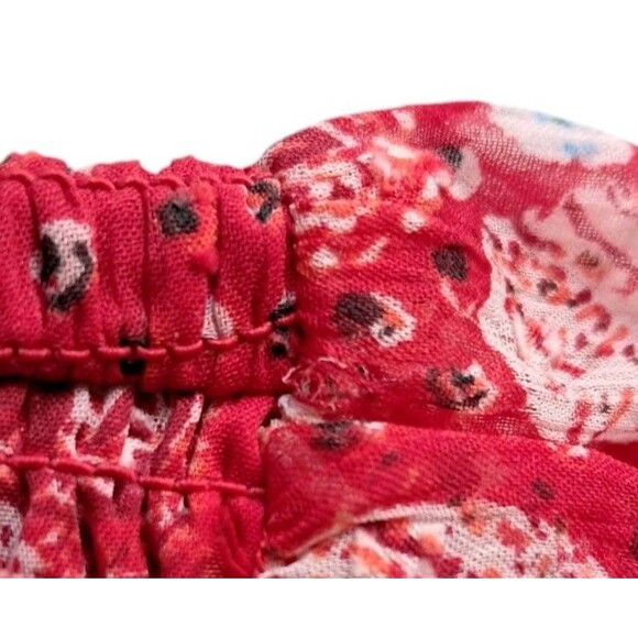 Loft Garden Smocked Bodice Tiered Maxi Dress Red Boho Fall Women's 12 Petite‎ - Picture 4 of 16